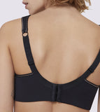 Harmony black underwire sports bra back