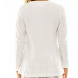 Cream Cotton V Neck Long PJ shirt