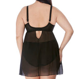 Back view of Sachi Babydoll in black