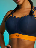 Panache non wired navy and orange sports bra