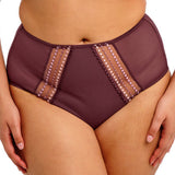 Maroon lingerie with mesh panels on a white background