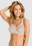 Naturana Wide Strap Full Coverage Wirefree Cotton Bra Beige