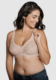 Naturana Wide Strap Full Coverage Wirefree Cotton Bra Beige