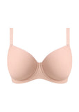 Pink bra on a white background
