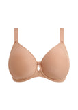 Beige bra on a white background