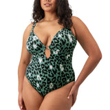 Elomi Jungle Bay Non-Wired Plunge Swimsuit Olive