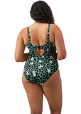 Elomi Jungle Bay Non-Wired Plunge Swimsuit Olive