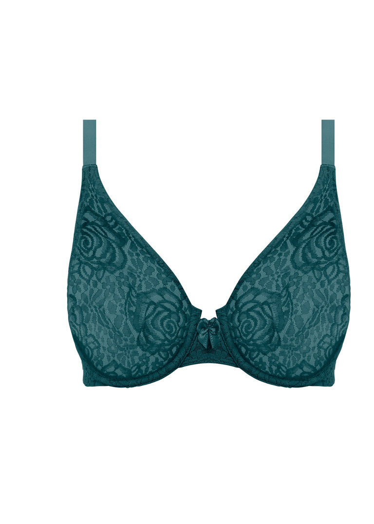 Halo Lace Dark Sea Moulded Bra from Wacoal