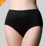 Black high-waisted underwear on a gray background