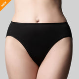 Black underwear on a plain background