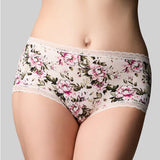 Floral-patterned underwear on a plain background