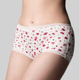 Floral-patterned underwear on a plain background