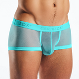 Teal men's underwear with 'COCKSOX' branding on the waist band