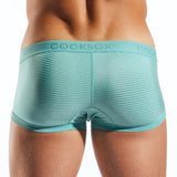 Teal underwear with 'Cocksox' branding on a white background