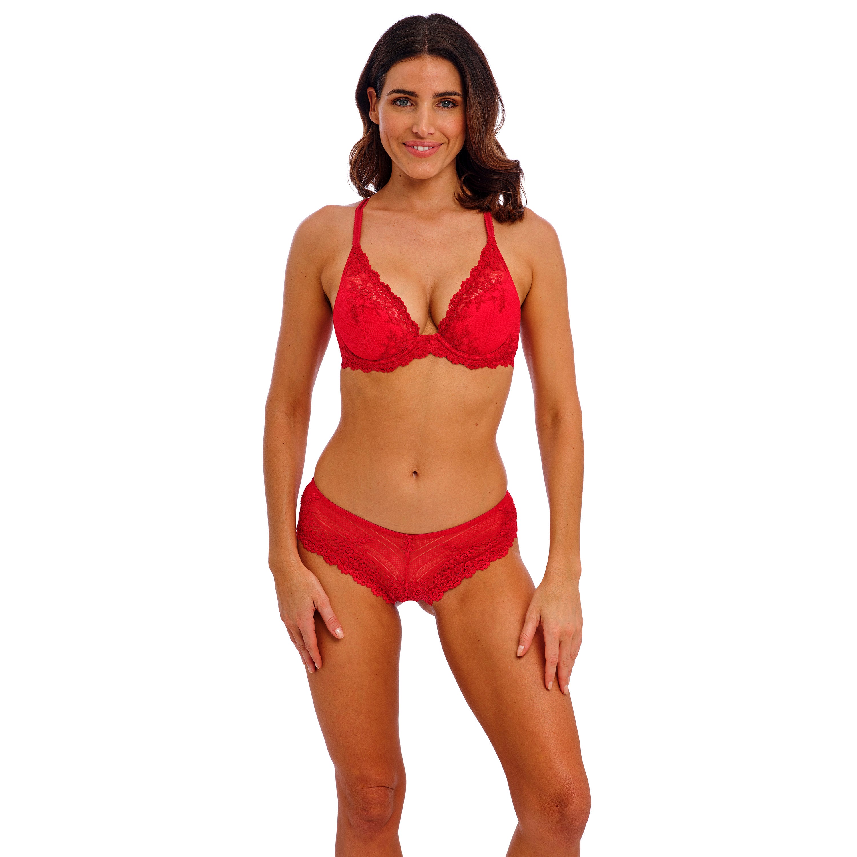 Wacoal Embrace Lace Plunge Uw Bra Equestrian Red