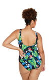 Genevieve Pin Tuck Side Panel Swimsuit Paradise