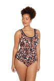 Genevieve Zip Front Swimsuit Autumn Falls