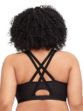 Glamorise Zip Up Front-Closure Sports Bra Black