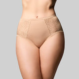 The Knicker Bamboo & Lace Full Brief Nude