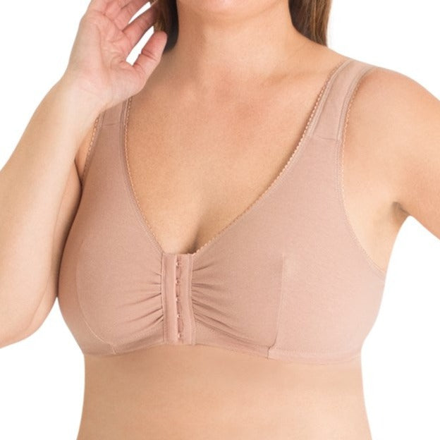 Front-Hook Leisure Bra with Padded Shoulder Straps