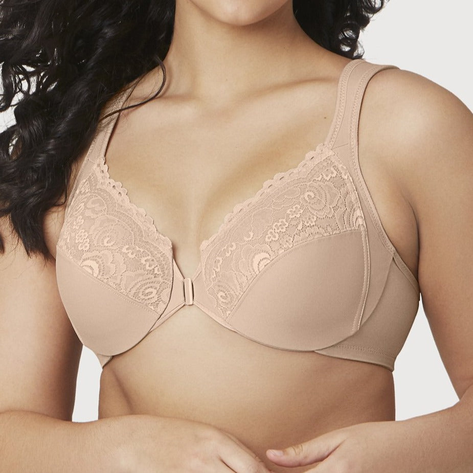 Glamorise Bramour Gramercy Luxe Lace Wire-free Bralette - Cappuccino