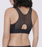 Harmony black wirefree sports bra racer back