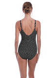 Santa Monica V Neck Swimsuit Black & White