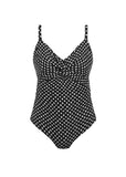 Santa Monica V Neck Swimsuit Black & White