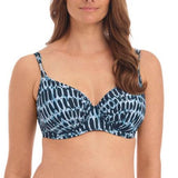 Kotu underwire gathered full cup bikini top ink