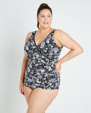 Cross Over Sheath Swimsuit Bandana Noir