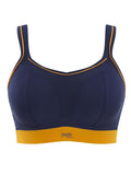 Panache non wired navy and orange sports bra