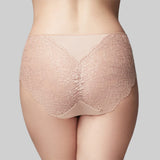 The Knicker Precision Lace Hi Cut Brief Nude