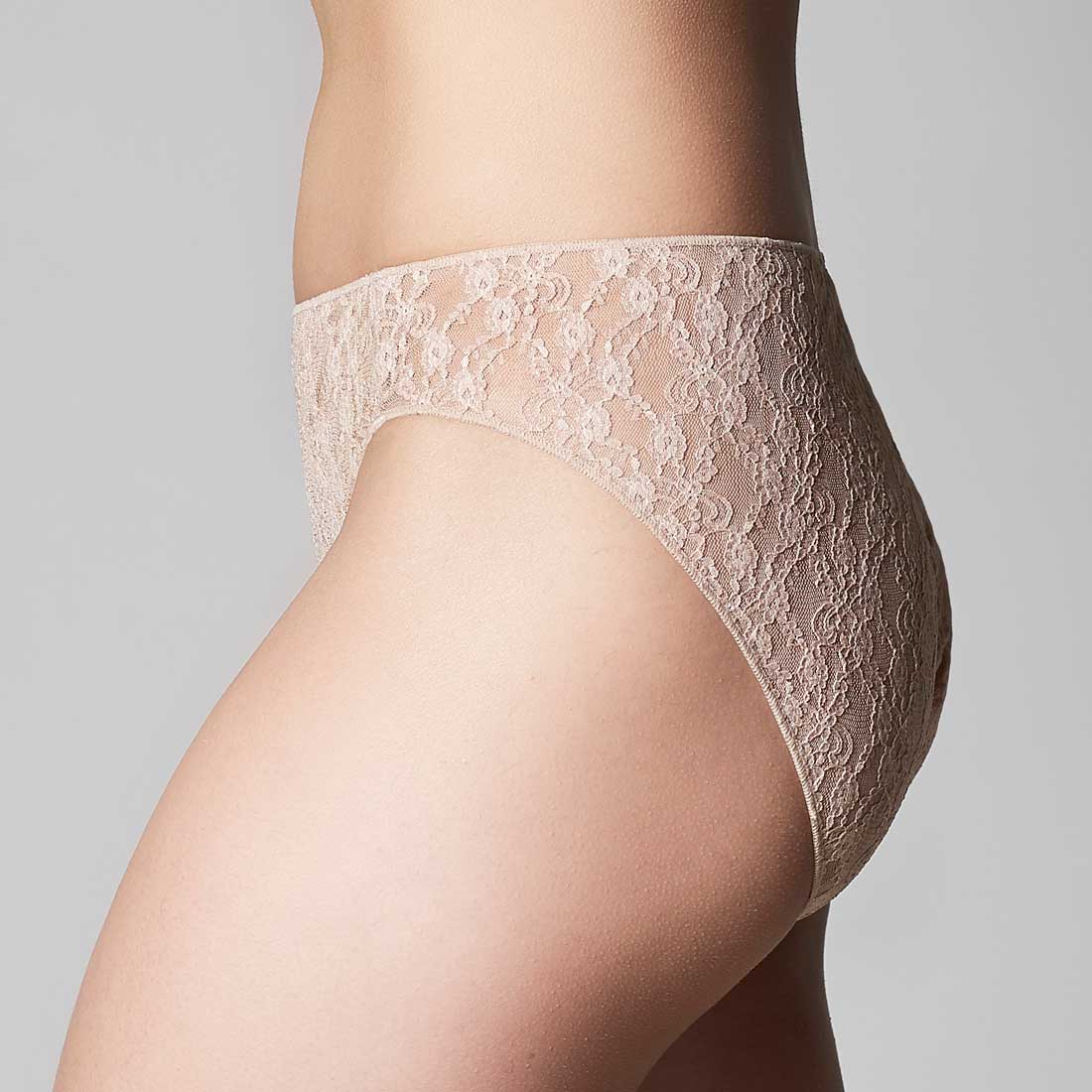 The Knicker Classic Lace Bikini Brief Nude