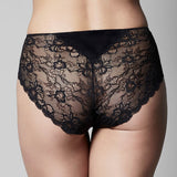 The Knicker Precision Lace Black Hi Cut Brief back