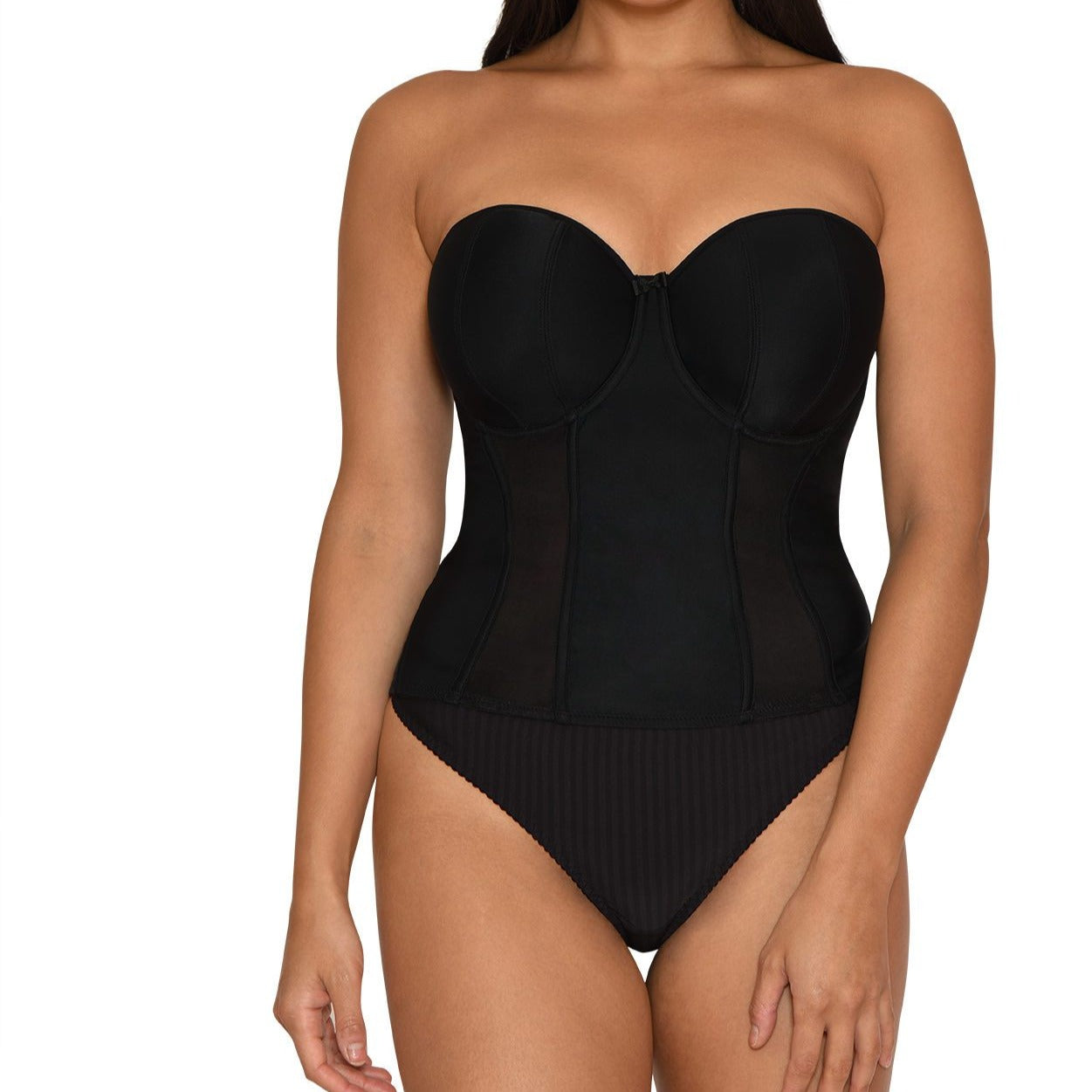 Curvy Kate Luxe strapless basque in black
